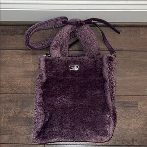 Kate Spade Faux fur purple Crossbody Tote Bag